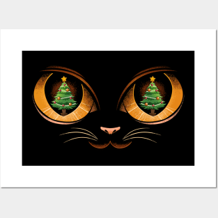 Christmas Tree in Cat Eyes Posters and Art